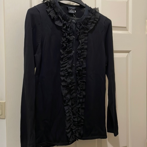 Escapade black long sleeve cardigan (sz m) - Picture 1 of 6